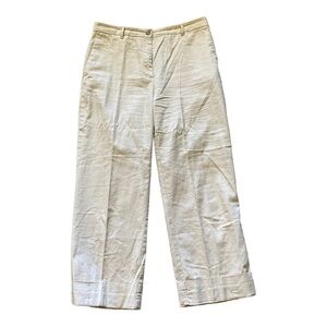 Ann Taylor Size 6 Womens Khaki Zip Fly Pockets Cuffed Stretch Crop Pants